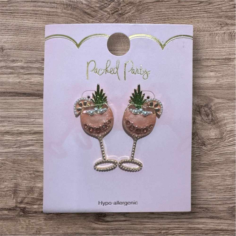 Packed Party Pink and Green Succulent Earrings